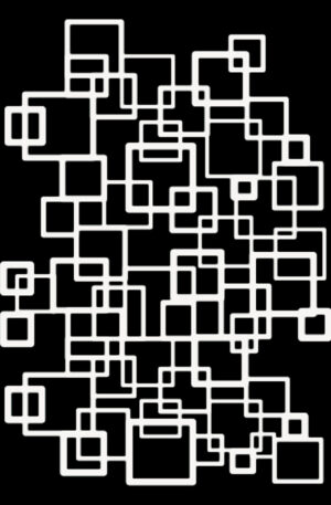 Vernetzte Quadrate – Künstler-Schablone - 4 Größen -