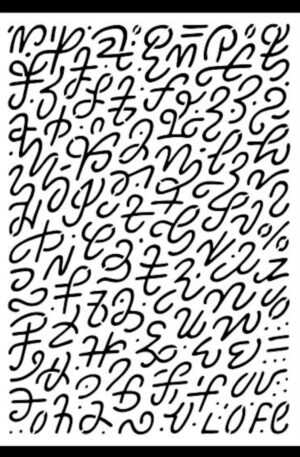 Asemische Musterzeichen – Struktur-Schablone - 4 Größen