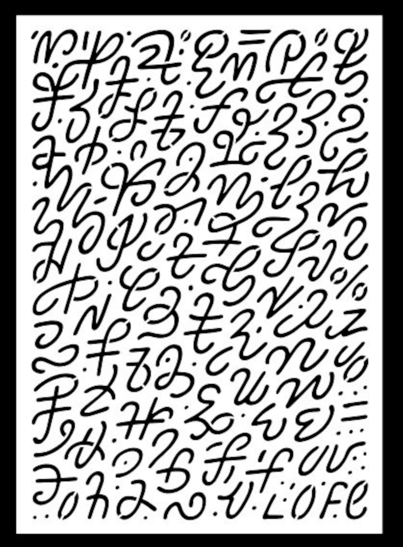 Asemische Musterzeichen – Struktur-Schablone - 4 Größen