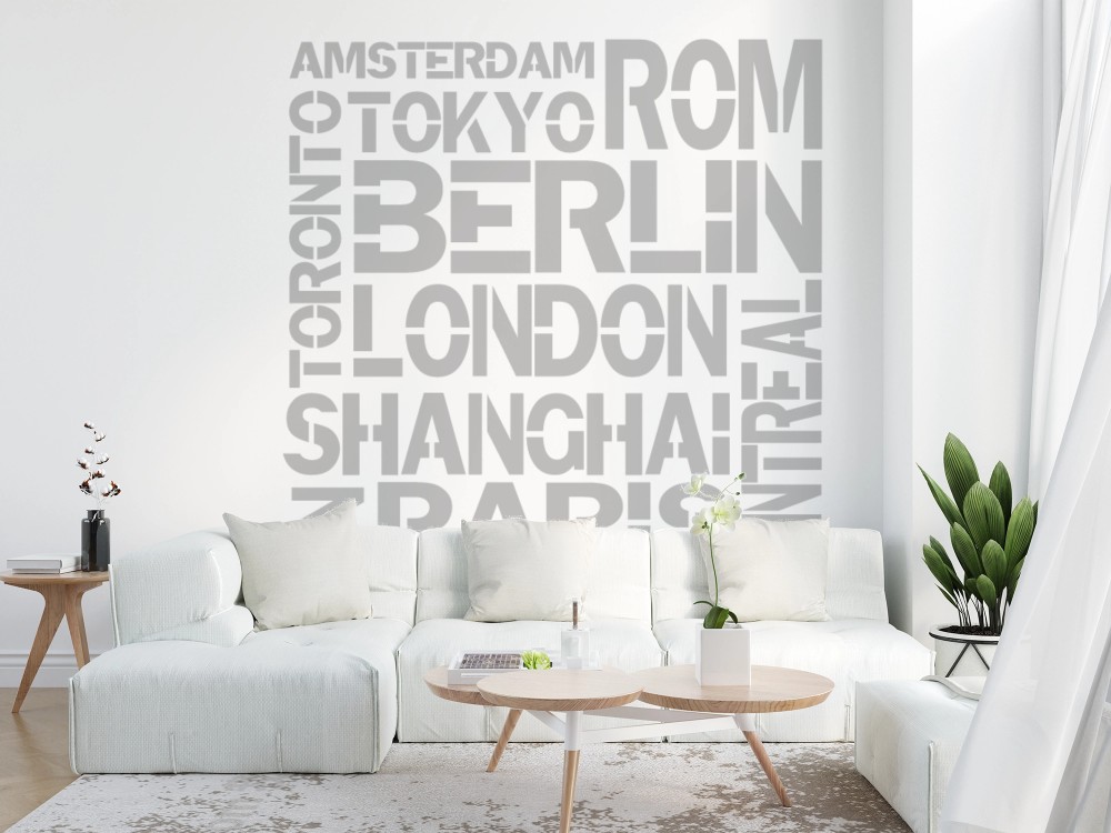 City Mix – Weltstädte Schrift Schablone - 4 Größen – Bild 6