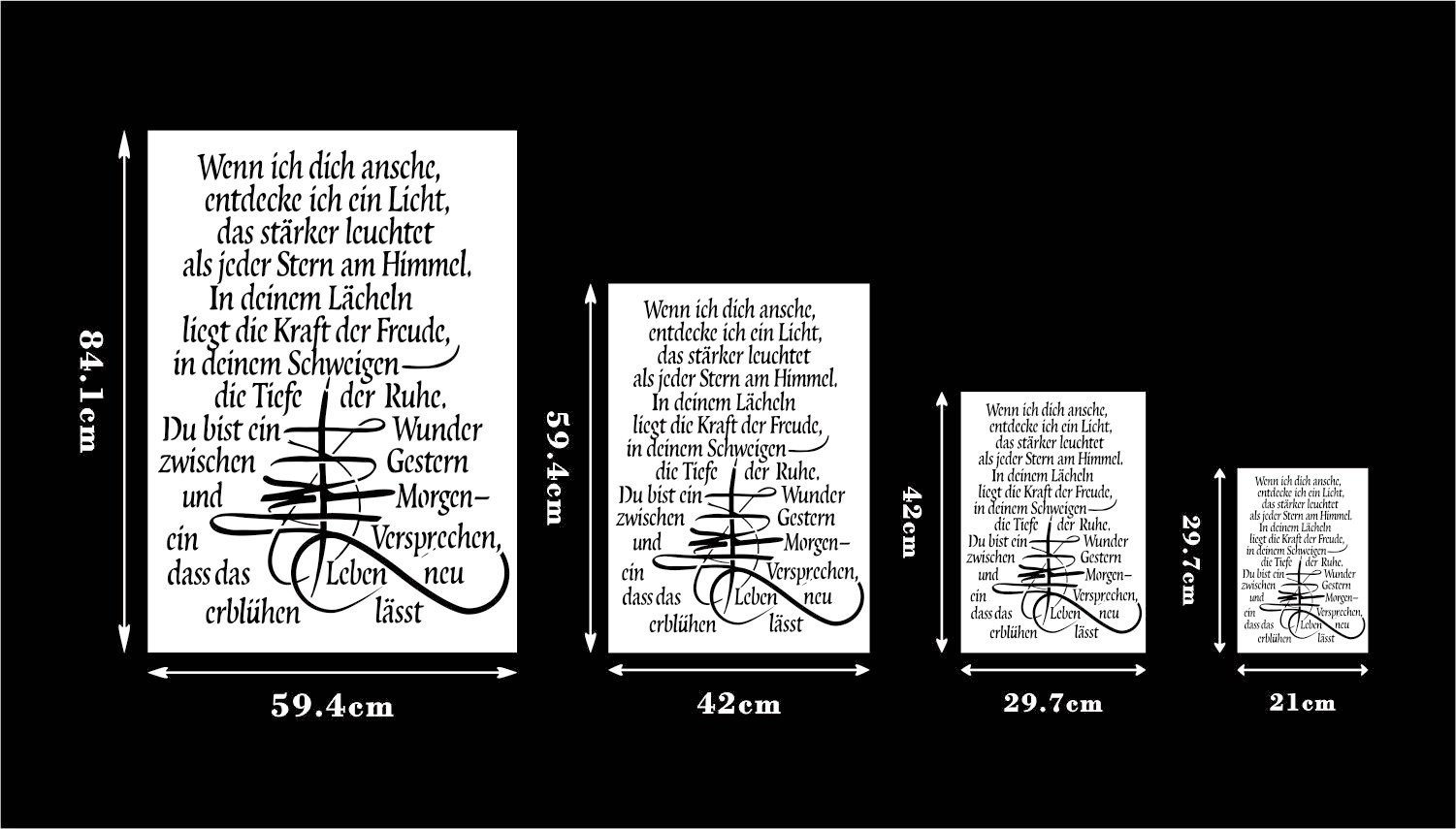 Liebe in Worten – Premium Schrift-Schablone - Wenn ich dich ansehe ... - 4 Größen – Bild 3