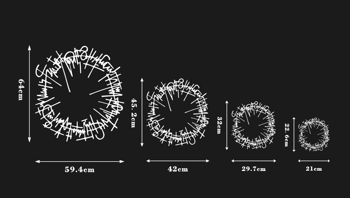 Asemischer Circle – Schriftornament Schablone - 4 Größen – Bild 2