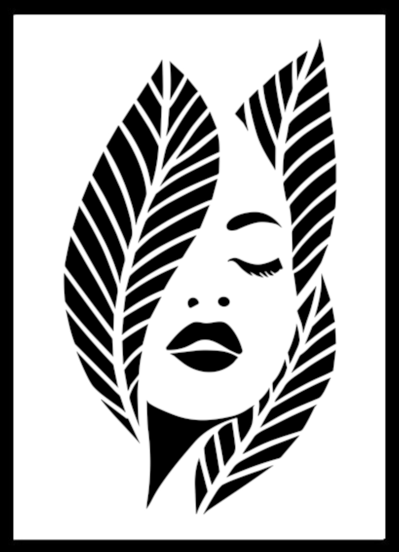 Mystische Blätterfrau – Schablone für Kunstprojekte - 4 Größen – Bild 5