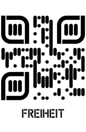 Kreatives QR-Code Kunstdesign - Freiheit - 4 Größen