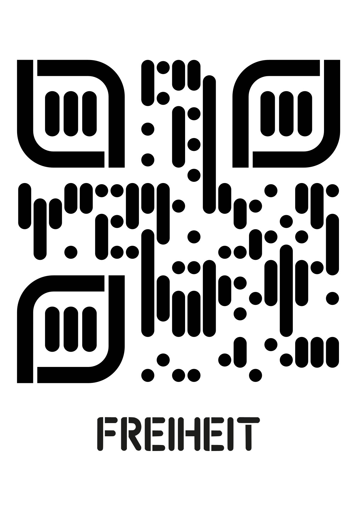 Kreatives QR-Code Kunstdesign - Freiheit - 4 Größen
