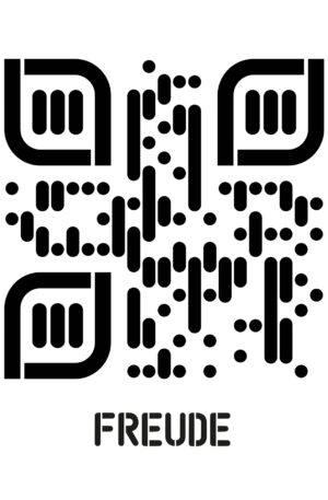 Kreatives QR-Code Kunstdesign - Freude - 4 Größen