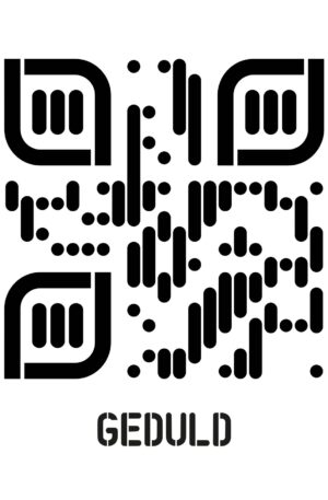 Kreatives QR-Code Kunstdesign - Geduld - 4 Größen