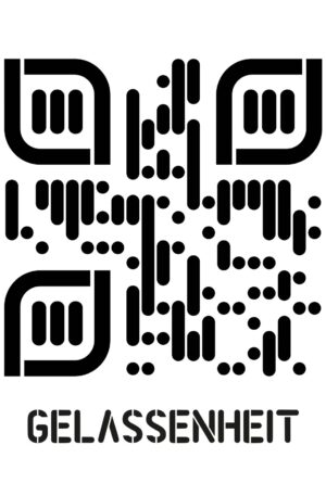 Kreatives QR-Code Kunstdesign - Gelassenheit - 4 Größen
