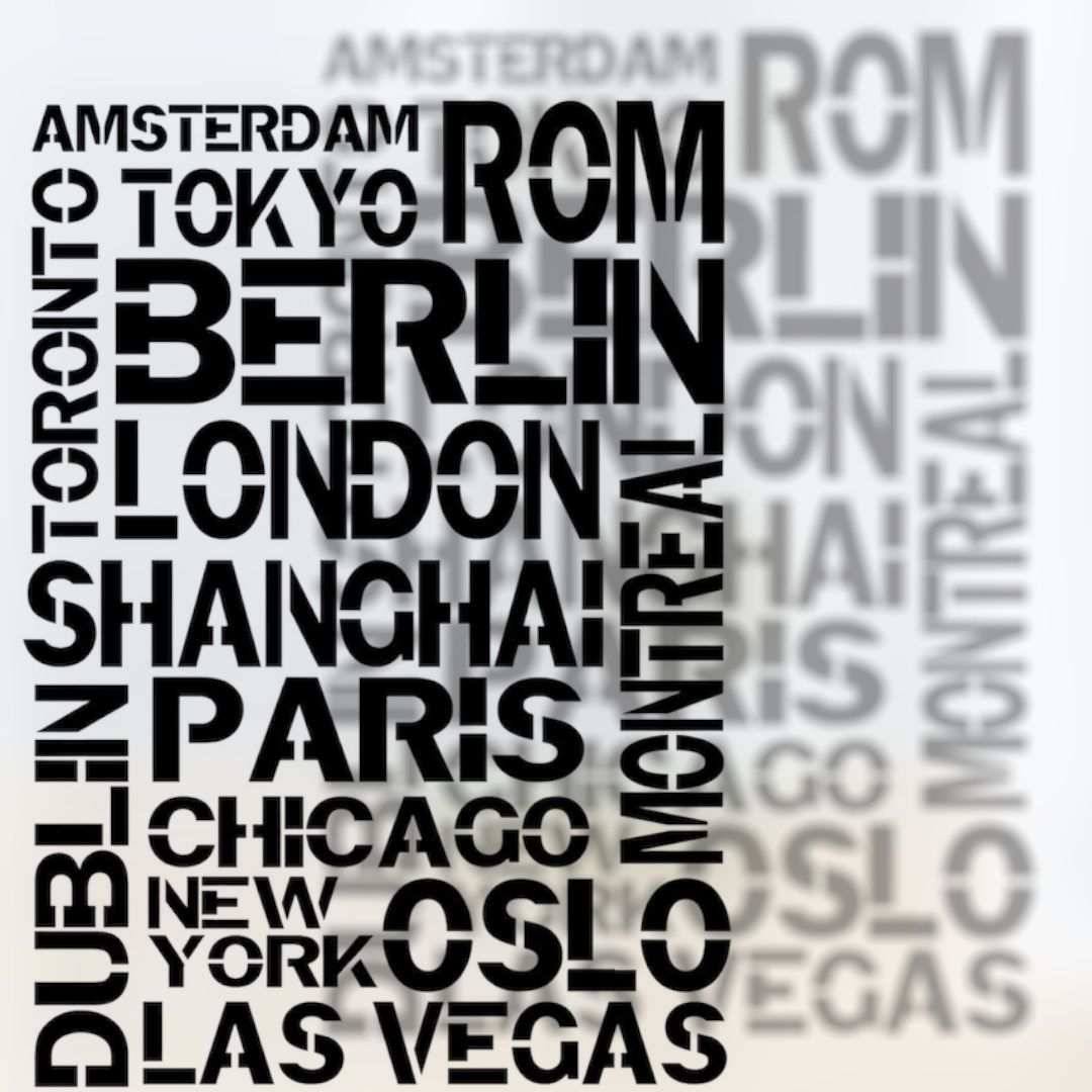 City Mix – Weltstädte Schrift Schablone - 4 Größen – Bild 7