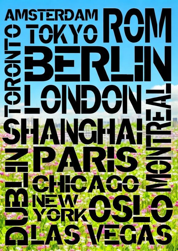 City Mix – Weltstädte Schrift Schablone - 4 Größen