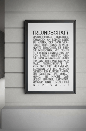 Freundschaft macht das Leben wertvoll – Schrift Schablone - 4 Größen