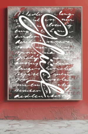 Kalligrafische Schreiblinien – Schrift & Schwung Schablone - GLÜCK - 4 Größen