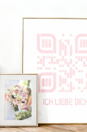 Kreatives QR-Code Kunstdesign - Ich liebe dich - 4 Größen