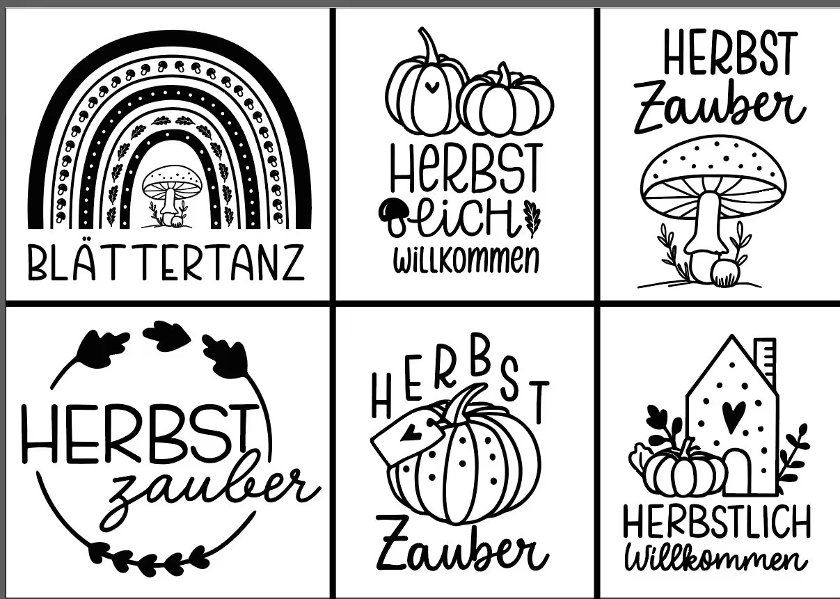 „Herbstliche Mini-Momente“ - Selbstklebende Siebdruck-Schablone – Bild 2