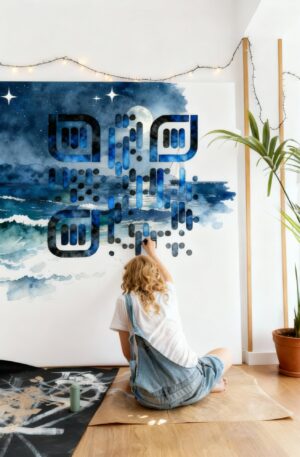 Kreatives QR-Code Kunstdesign - Mut - 4 Größen