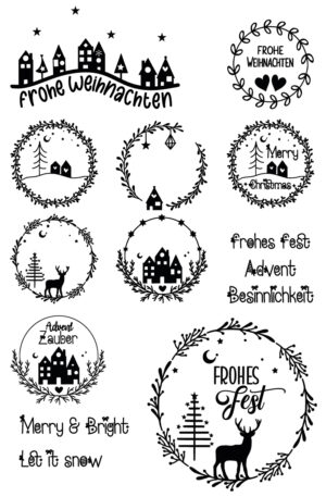 Selbstklebende Siebdruck-Schablone - Weihnachten Kreativ – DIY Schablonen Bundle