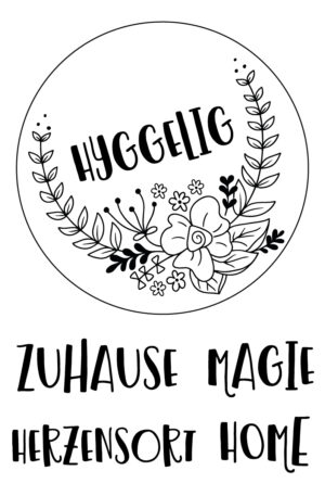Selbstklebende Siebdruck-Schablone - „Hygge & Home – Sanfte Lettering-Motive im Boho-Stil“