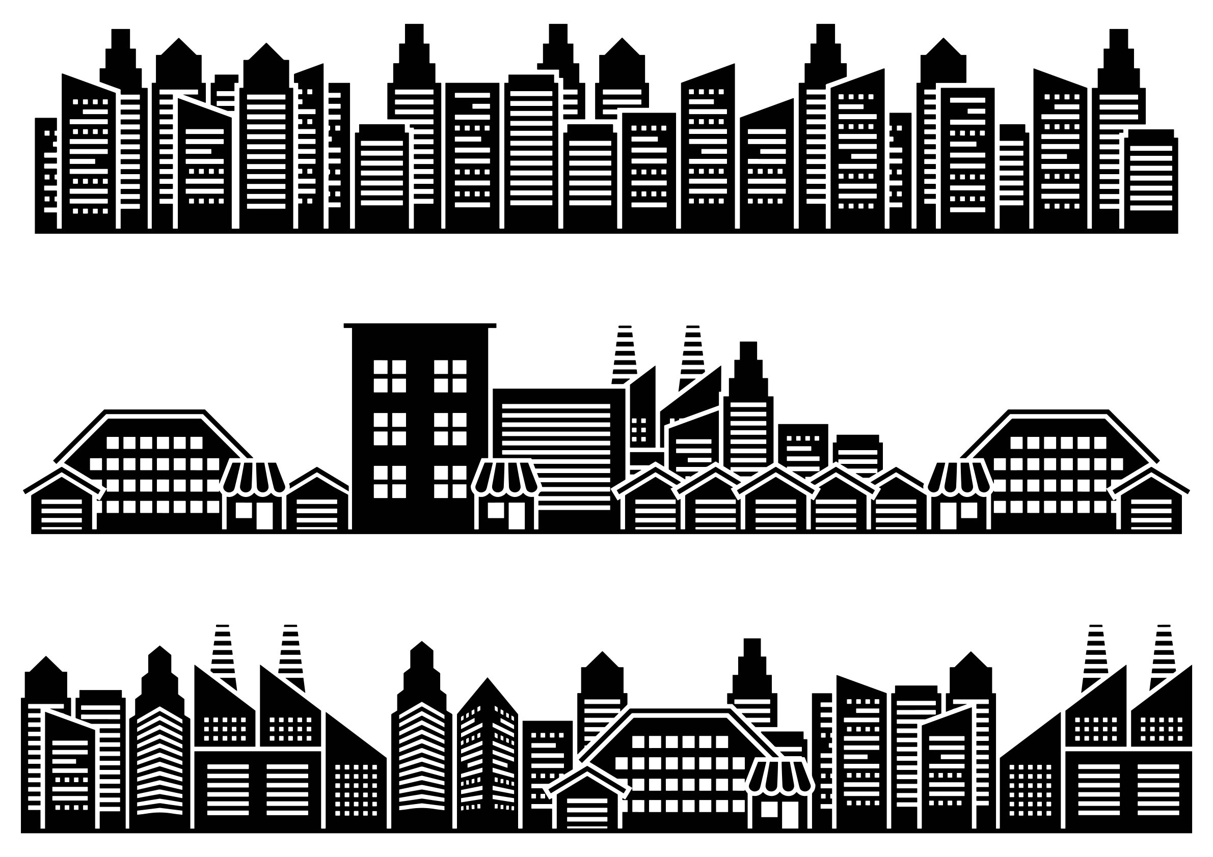 Skyline Panorama Schablone – Detailliertes Stadtmotive - Selbstklebende Siebdruck-Schablone