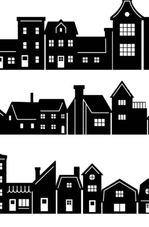 Häuserband „Dorfzauber“ - Selbstklebende Siebdruck-Schablone