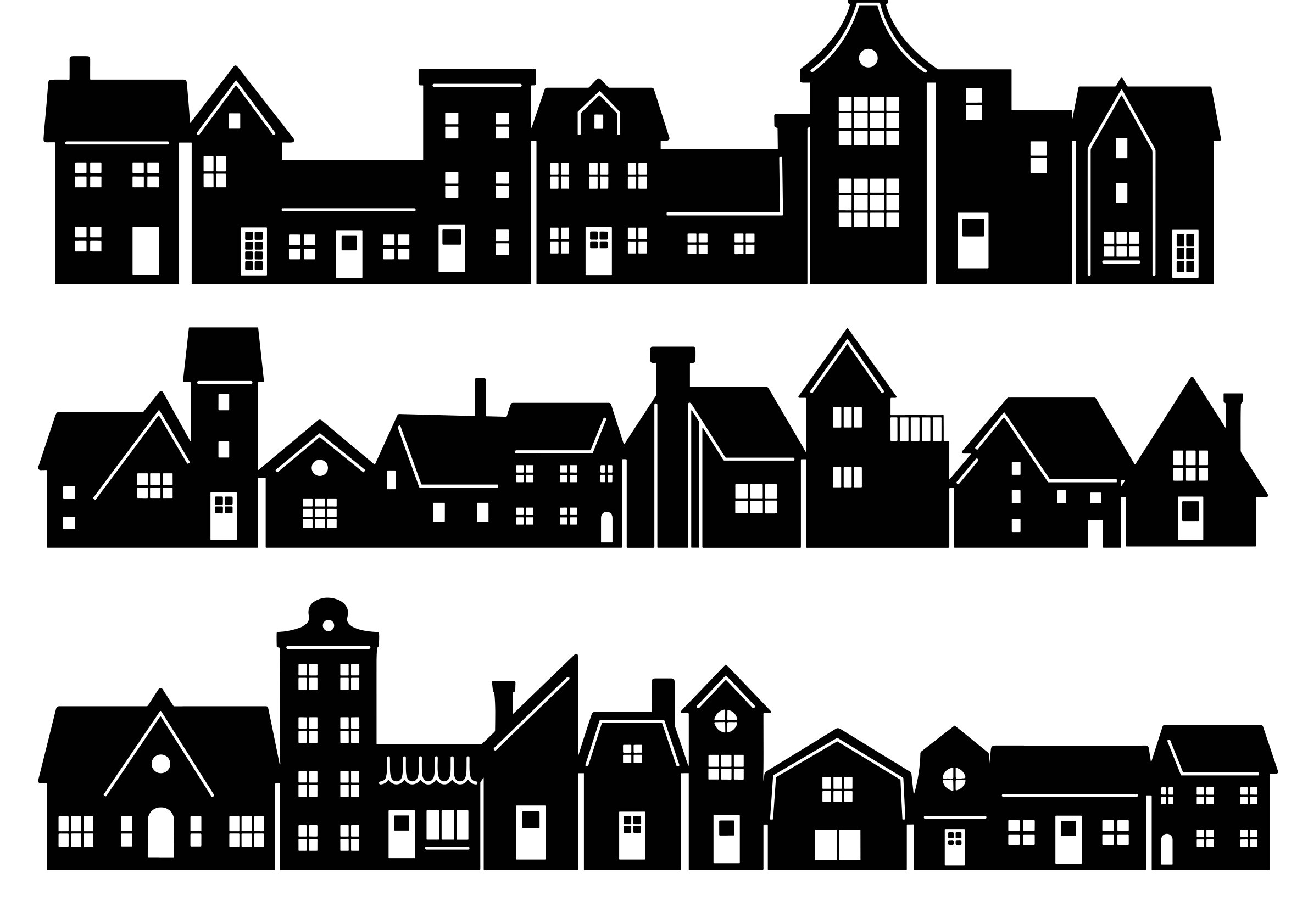 Häuserband „Dorfzauber“ - Selbstklebende Siebdruck-Schablone