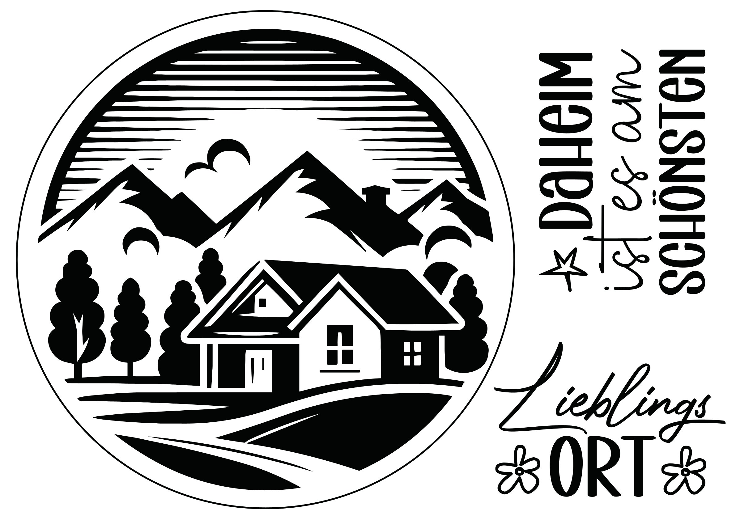 „Lieblingsort – Modernes Hausmotiv“ - Selbstklebende Siebdruck-Schablone – Bild 2