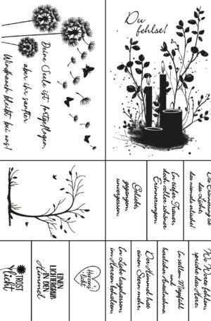 “Licht der Erinnerung” - Selbstklebende Siebdruck-Schablone - Trauer