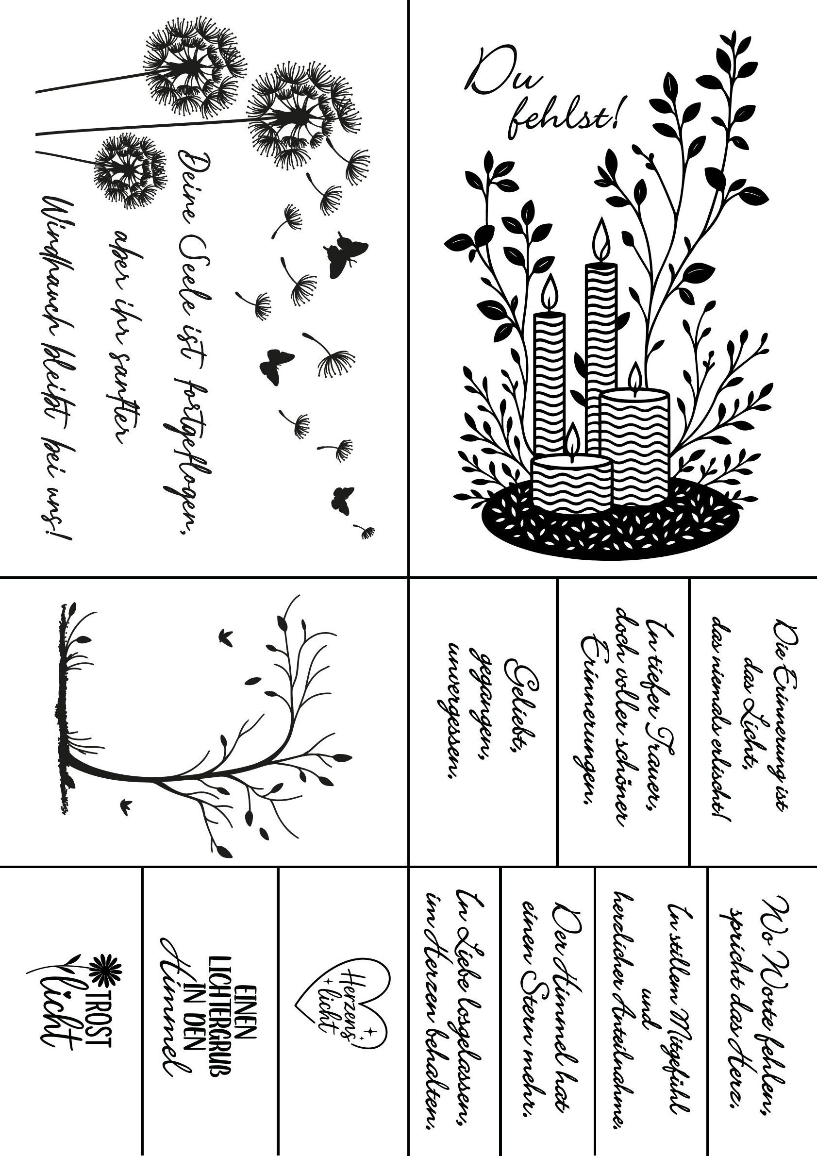 “Licht der Erinnerung” - Selbstklebende Siebdruck-Schablone - Trauer – Bild 8