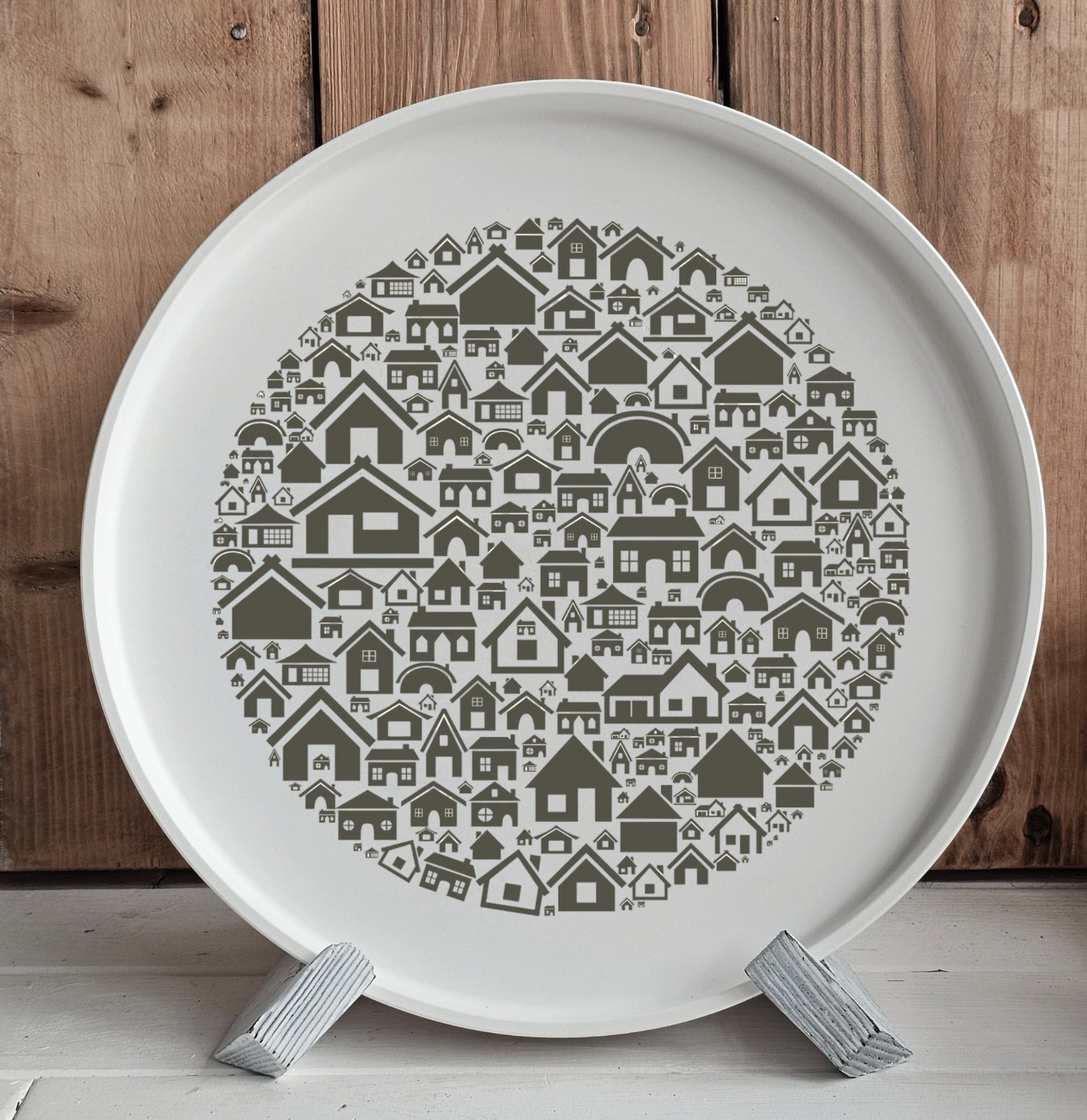 „Häuser-Mix Groß – Selbstklebende Siebdruck Schablone City & Home“ – Bild 3