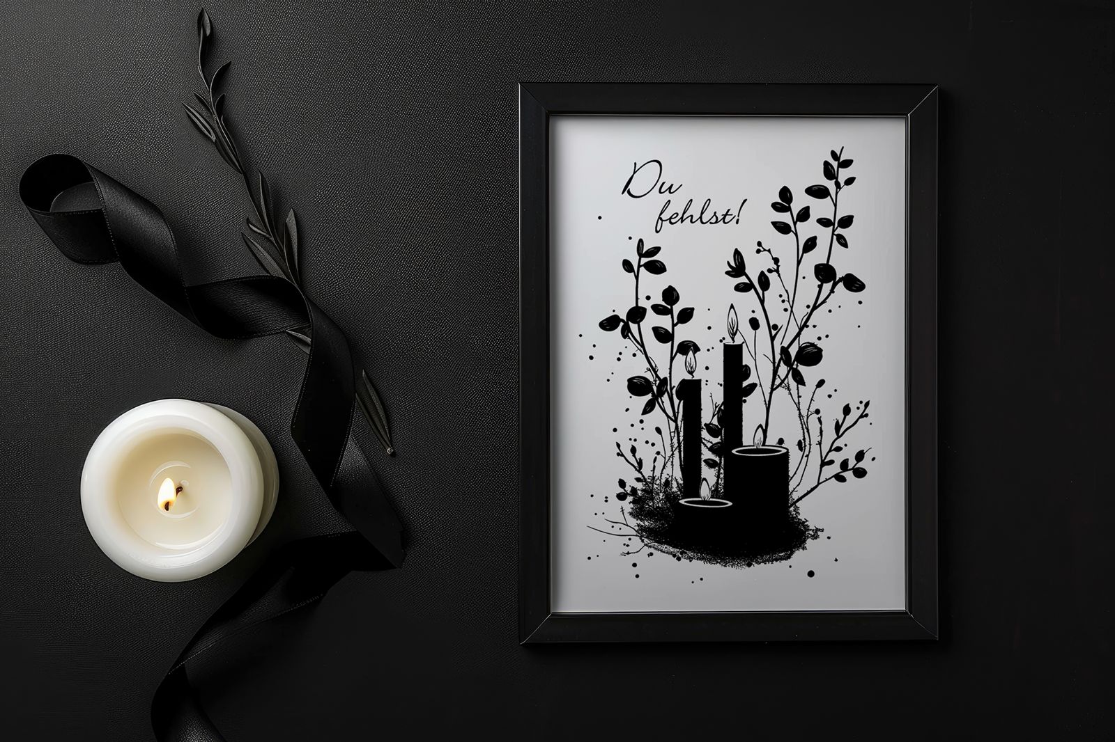 “Licht der Erinnerung” - Selbstklebende Siebdruck-Schablone - Trauer – Bild 2