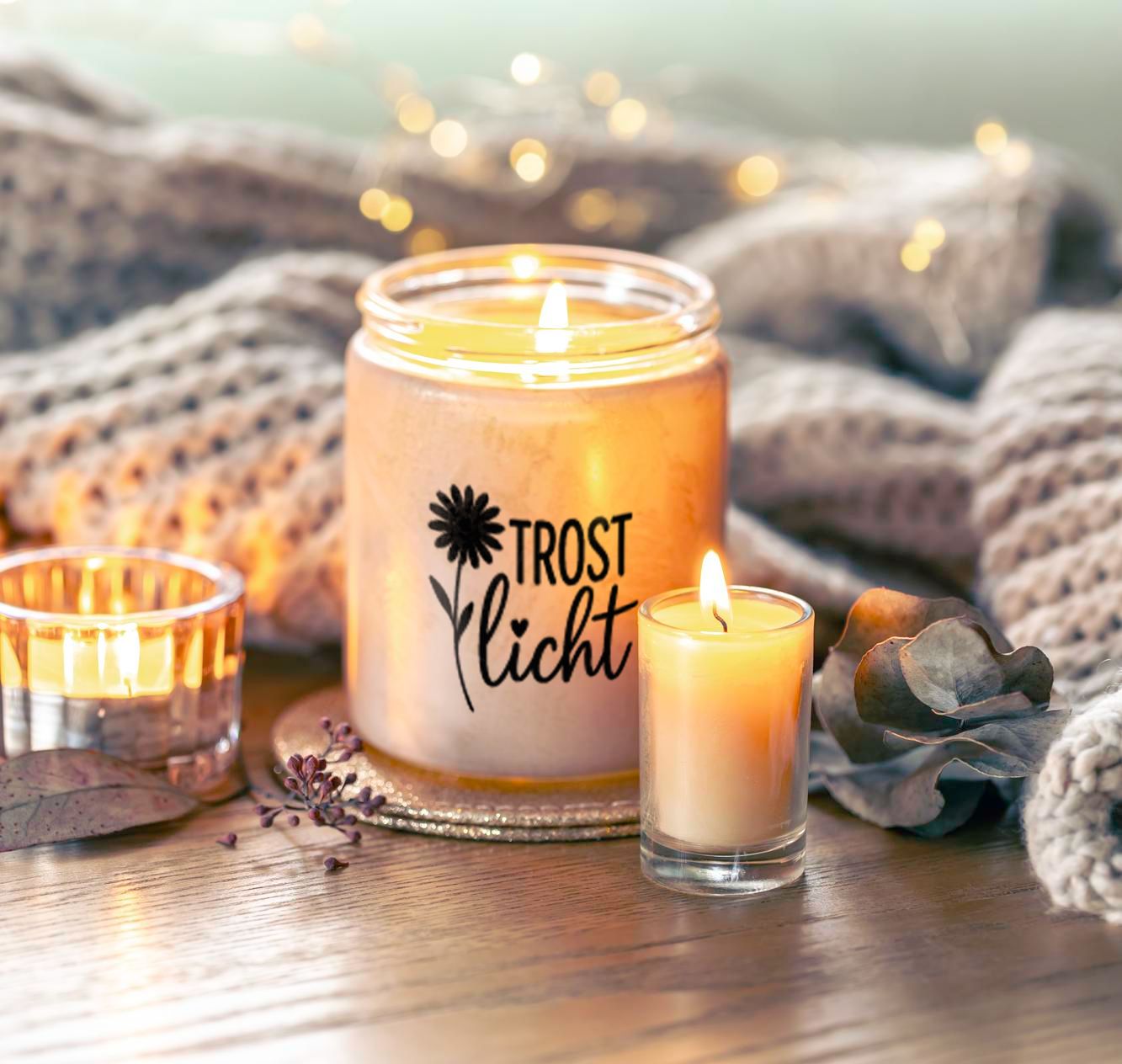 “Licht der Erinnerung” - Selbstklebende Siebdruck-Schablone - Trauer – Bild 6