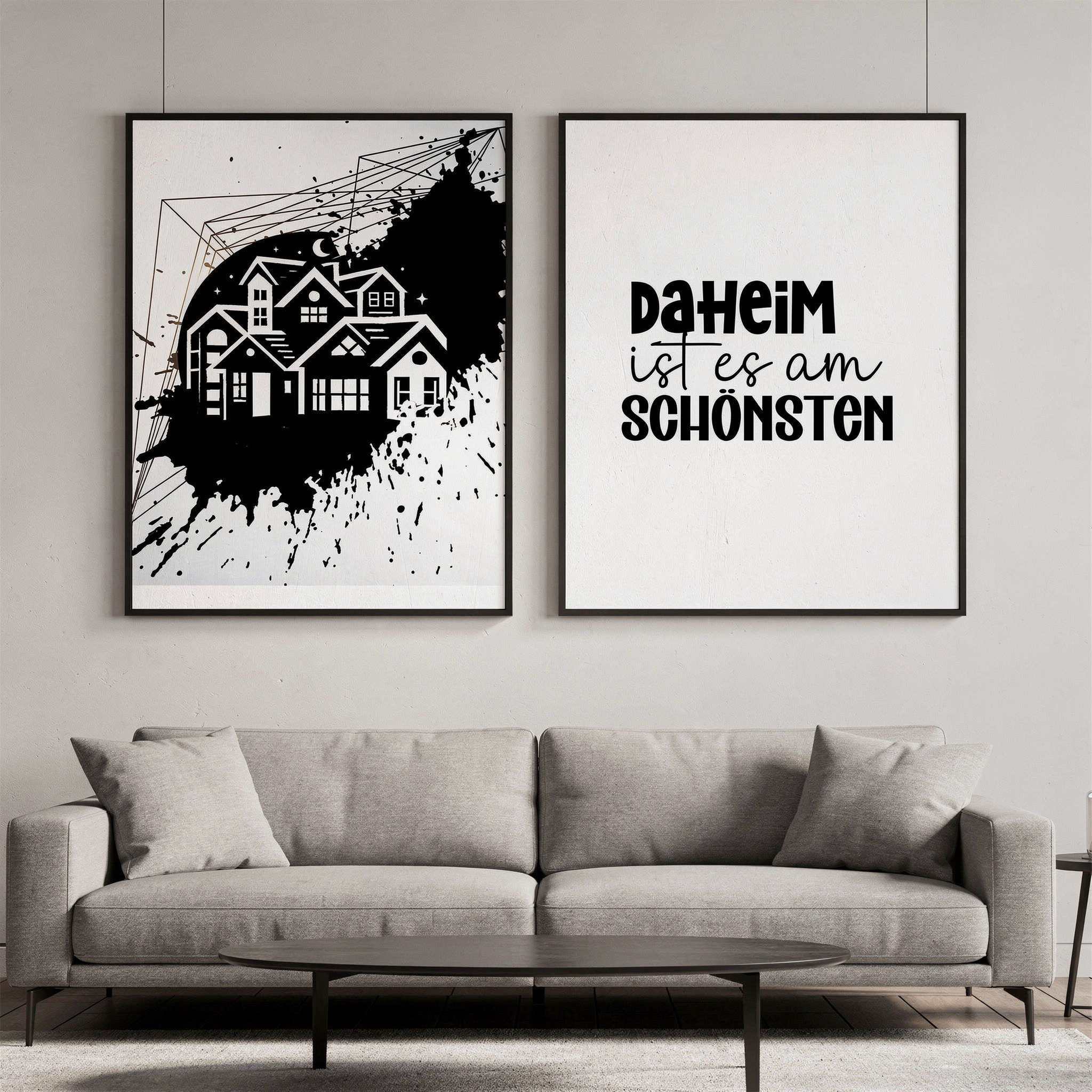 „Häusertraum – Rundmotiv“- Glücksplatz - Daheim ist es am schönsten - Selbstklebende Siebdruck-Schablone – Bild 4