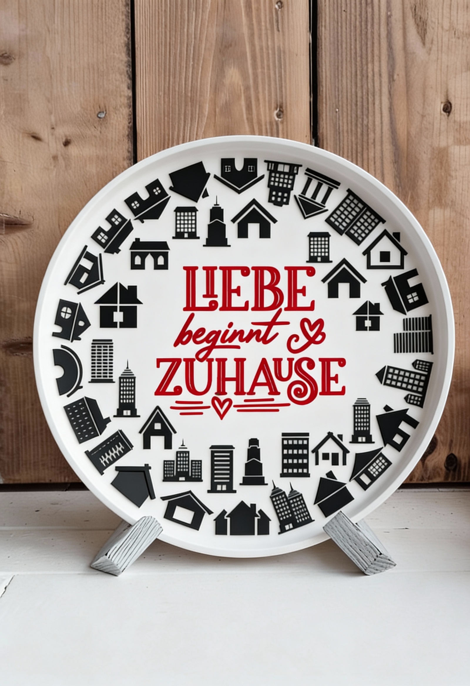 „Häuser-Mix Groß – Selbstklebende Siebdruck Schablone City & Home“ – Bild 5