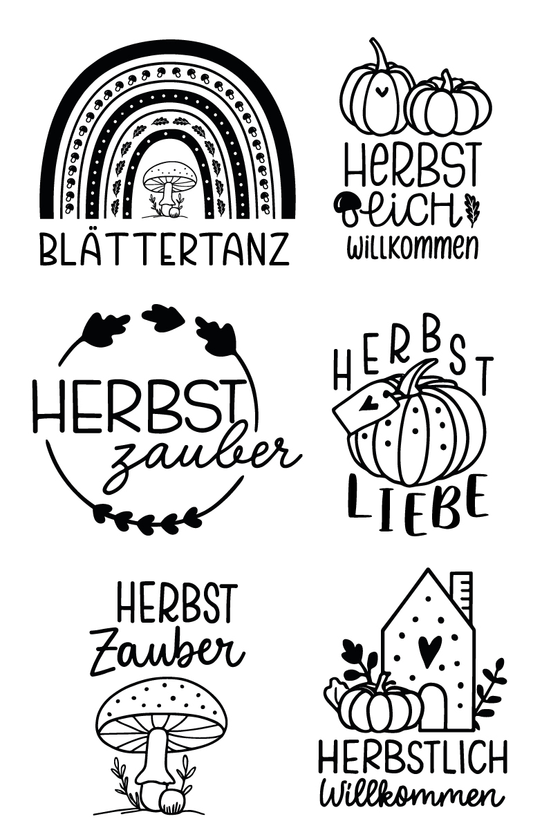„Herbstliche Mini-Momente“ - Selbstklebende Siebdruck-Schablone