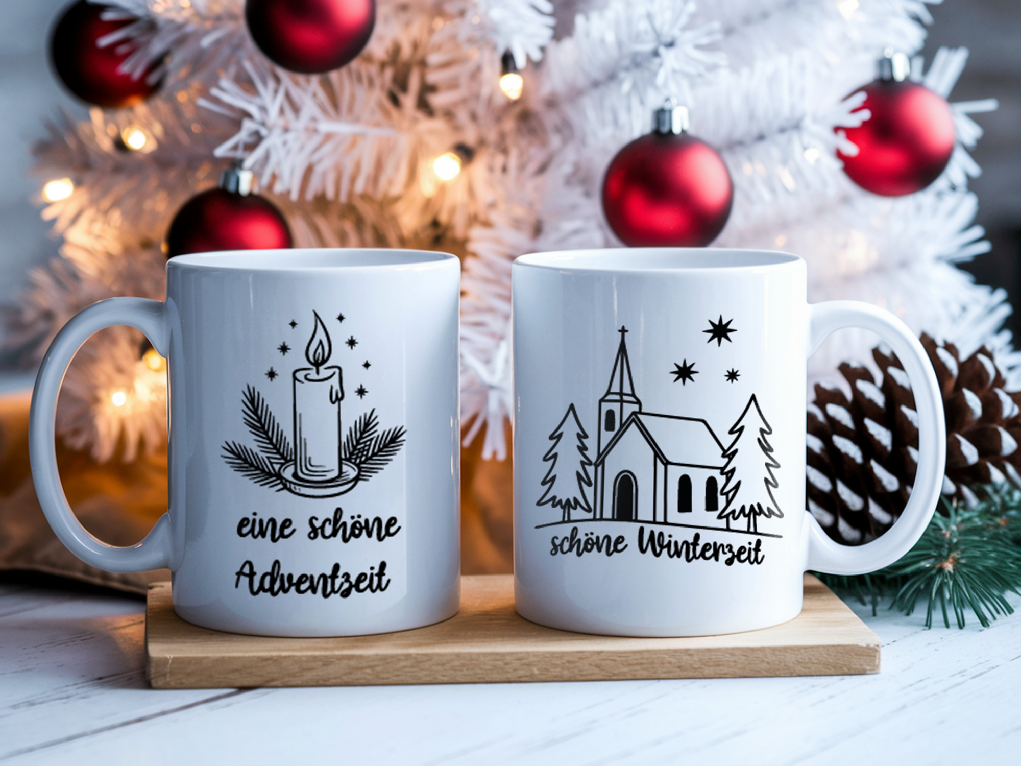 Weihnachtsillustrationen - Selbstklebende Siebdruck-Schablone – Bild 7