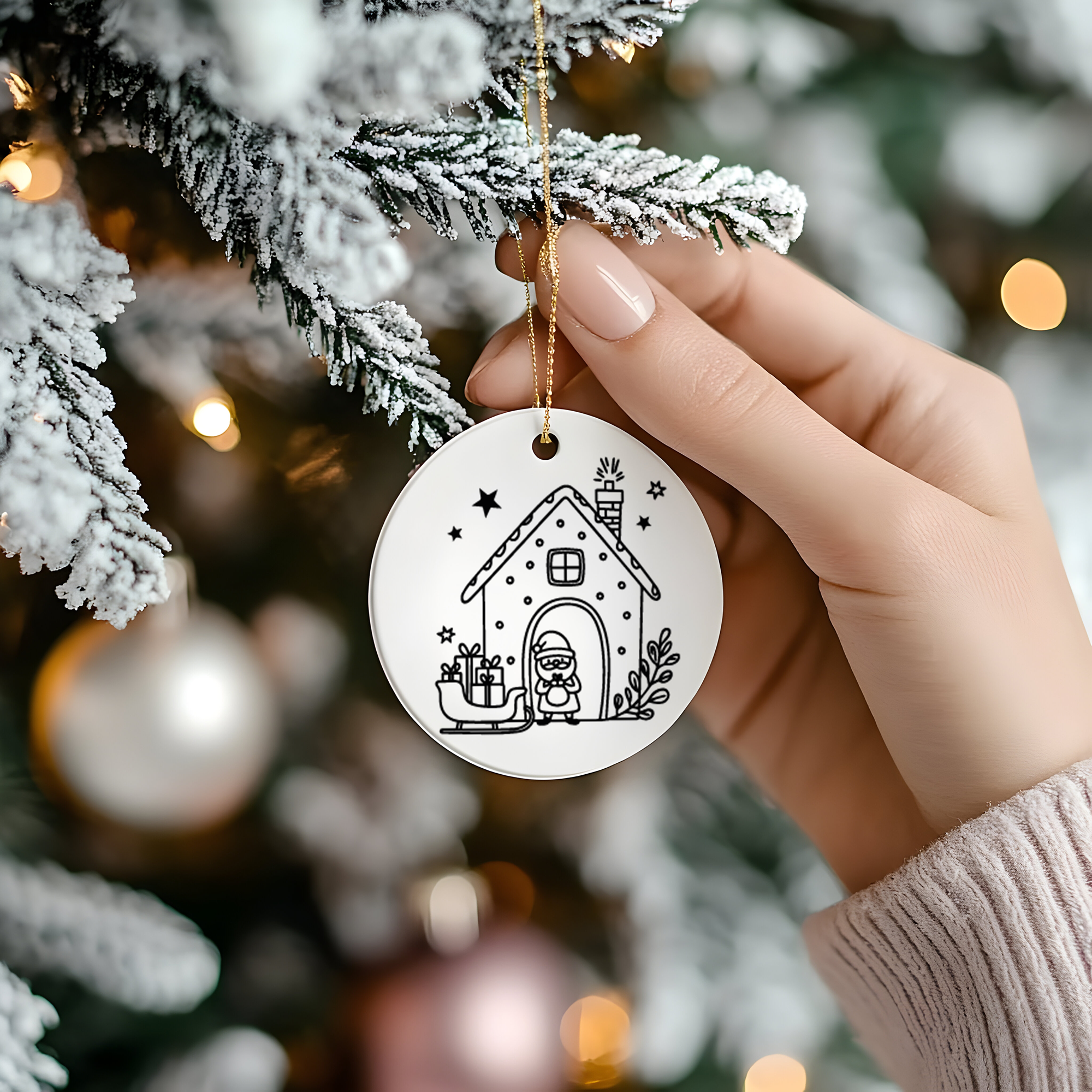 Weihnachtsillustrationen - Selbstklebende Siebdruck-Schablone – Bild 15