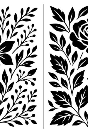 Selbstklebende Siebdruck-Schablone - „Wildflower & Rose Garden“